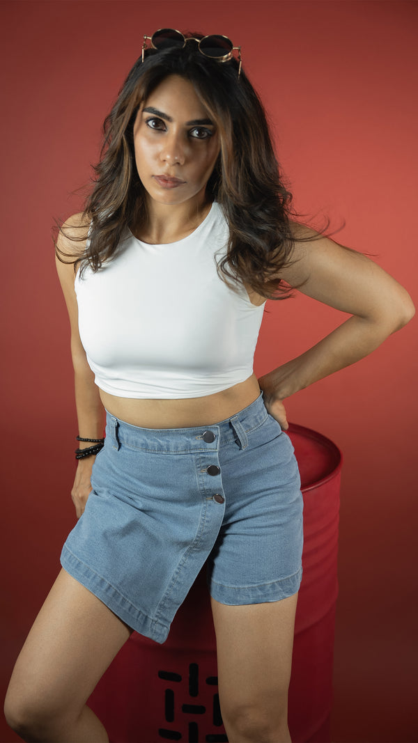 BLUE DENIM WOMEN'S SKORT