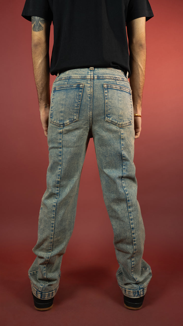 VINTAGE PLEATED DENIM MEN'S JEANS
