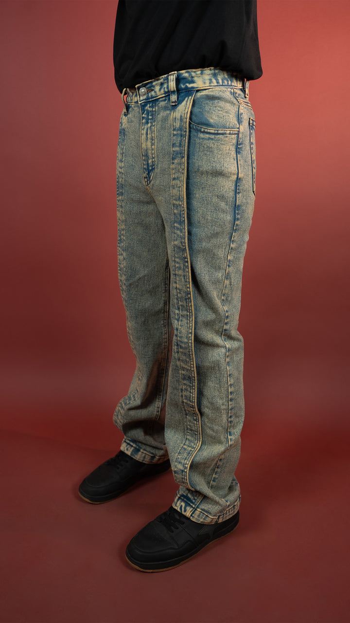 VINTAGE PLEATED DENIM MEN'S JEANS