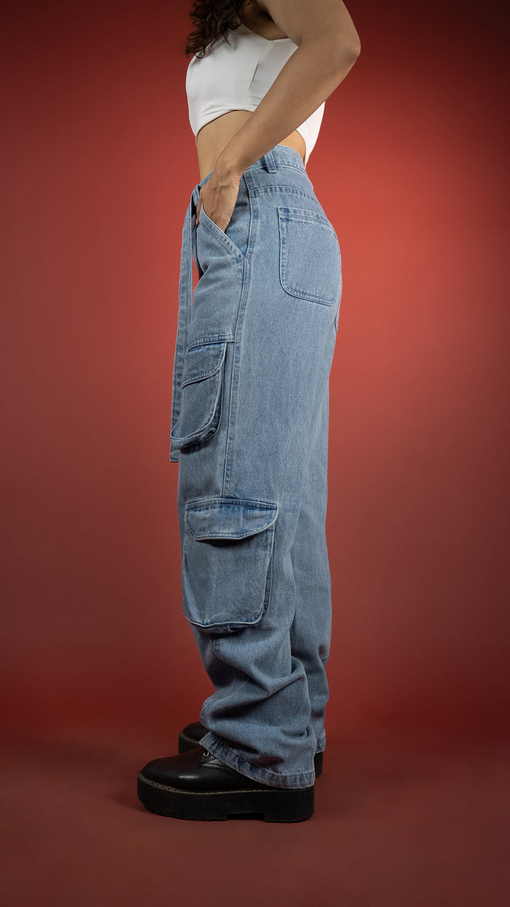 BLUE DENIM WOMEN'S CARGO