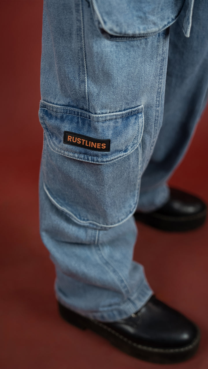 BLUE DENIM WOMEN'S CARGO