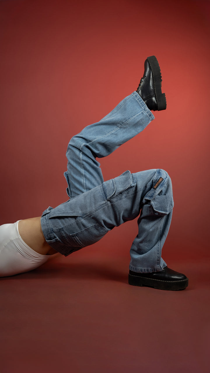BLUE DENIM WOMEN'S CARGO