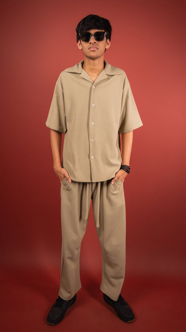 Comfy Beige Men's Co-ord Set