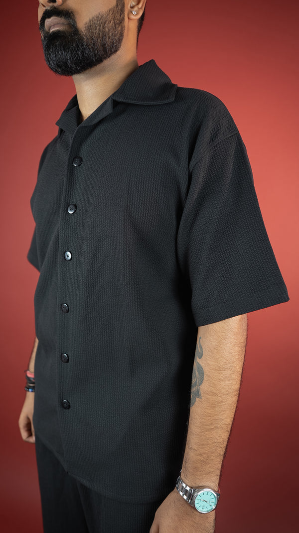 BLACK CO-ORD SET MEN'S SHIRT