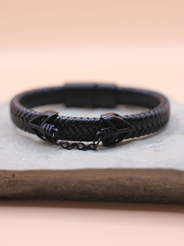 Black Anchor Chain Bracelet For Men